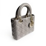 Christian Dior Lady Dior Quilted Lambskin Top Handle Bag